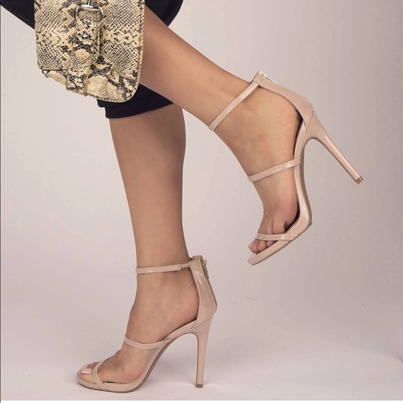 NIB Candy Dancer Nude Triple Strap Stiletto Sandal - Picture 3 of 7